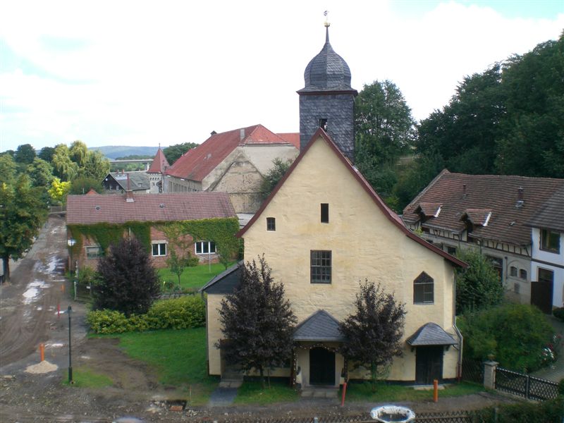 die Kospodaer Kirche vom Schloß fotografiert